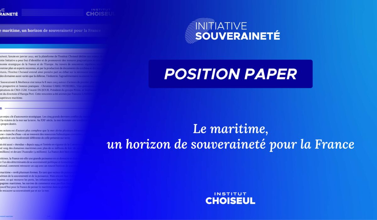 Couverture du position paper de l'Institut Choiseul sur le maritime